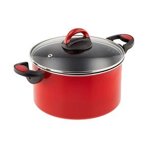 (欠品)ベストコ パスト ヴォーナ IHシチューポット 22cm レッド ブラック 両手鍋 ND-3168
