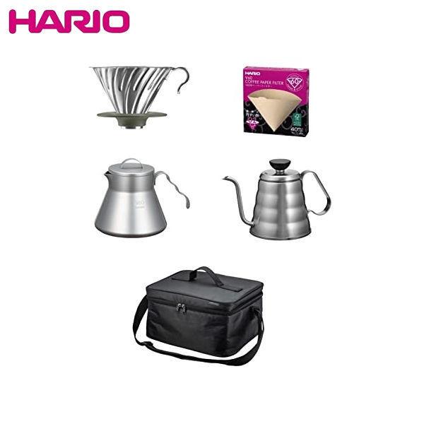 【廃】HARIO V60アウトドアコーヒーベーシックセット ブラック 日本製 O-VOCB ハリオ
