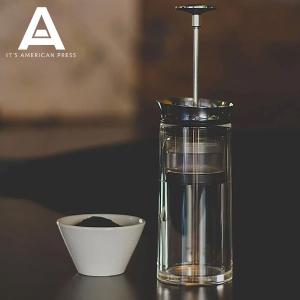 AMERICANPRESS アメリカンプレス 押すだけで極上コーヒー コーヒーメーカー ダブルウォール 二重構造 ガラスで持っても熱くない 珈琲 紅茶 アウトドア))｜n-tools