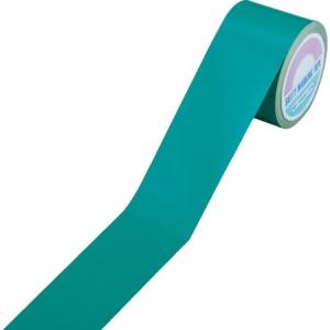 ラインテープ（反射） 緑 50mm幅×10m 屋内用 ポリエステル 緑十字 265012-7047｜n-tools