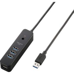 エレコム USB3.0ハブ 4ポート強力マグネット付 コードキーパー付 ブラック U3HT410SBK｜n-tools