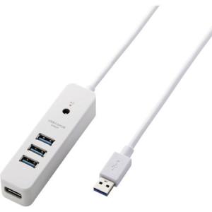 エレコム USB3.0ハブ 4ポート強力マグネット付 コードキーパー付 ホワイト U3HT410SWH｜n-tools