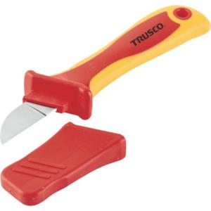 絶縁電工ナイフ（ストレート刃タイプ） 200mm TRUSCO TZEN200S-3100｜n-tools