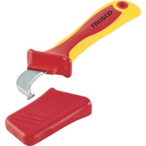 絶縁電工ナイフ（鎌形刃タイプ） 180mm TRUSCO TZEN200E-3100｜n-tools