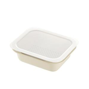 (欠品)コランダー＆バット レクタングル M フタ付 アイボリー リッチェル