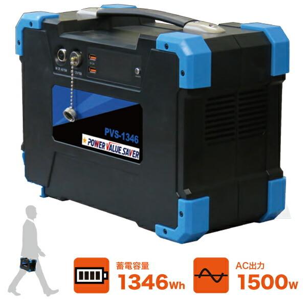 日本プロフィックス・エンジニアリング PVS-1346（ポータブルバッテリー リチウムイオンバッテリ...