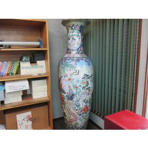 九谷焼 花瓶 陶器 古九谷人物 糠川清章（はせがわせいしょう）作