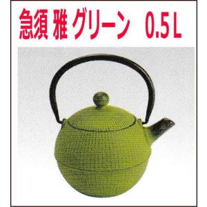 南部鉄器　T-61 急須 雅　グリーン　0.5L｜nabekoubou