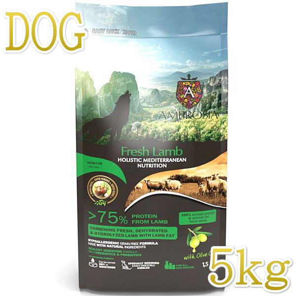 最短賞味2028.4.16・アンブロシア 犬 HMNラム 5kg 成犬用ドライ ドッグフードAMBR...