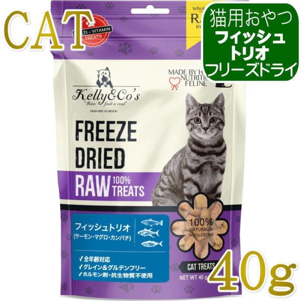 NEW 最短賞味2028.1・ケリーアンドコー猫フリーズドライ おやつ フィッシュトリオ 40g猫用...