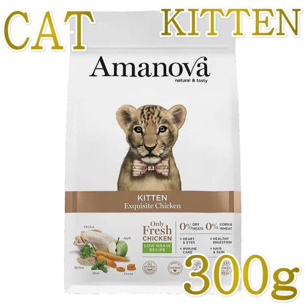 最短賞味2027.11.18・アマノヴァ 子猫 キトン エクスクイジット チキン 300g子猫用ロー...