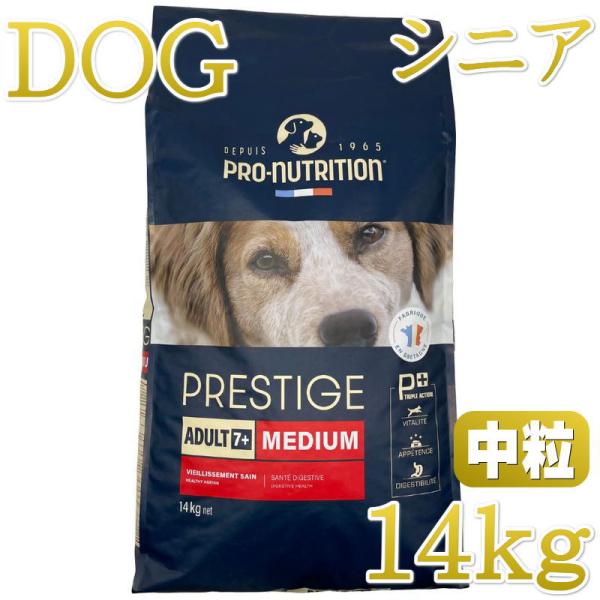 最短賞味2027.3.13・プレスティージ 犬用 エイジングケア中粒14kgシニア犬対応ドッグフード...