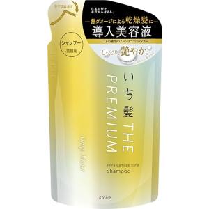 いち髪 THE PREMIUM 【シャイニーモイスト】 エクストラダメージケア 導入美容液 in シャンプー 詰め替え用 340ml | ノンシ