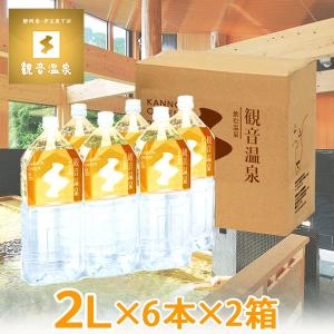 観音温泉水 2L×6本入り×2箱=計12本 2ケース ミネラルウォーター ペットボトル 飲む温泉 シリカ水 天然水 断水 備蓄用 定期購入対応｜ギフトショップナコレYahoo!店