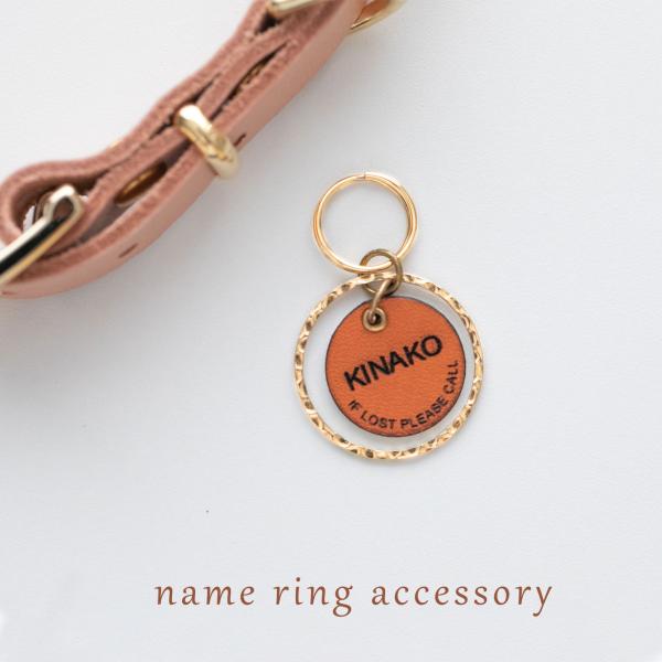 迷子札 本革タグ×ゴールドリング ネームタグ ペット 犬 猫 軽い 首輪 名入れ 名札 刻印 ギフト...