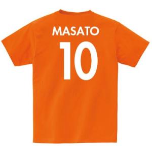 オレンジのTシャツでアルビレックス新潟を応援　(085cvt-arubia)　　　オリジナルプリント 名前 ネーム 番号 ナンバー サッカー｜nacops