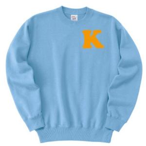 ライトトレーナー　オリジナルプリント　イニシャルプリント　名入れ　頭文字　部活　チーム　スウェット　...