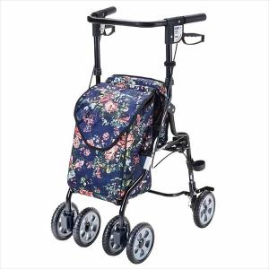 納期未定■マキテック オアシス 花柄 U字型シルバーカーＨＭ−３５５ＮＦ（花柄）「メーカー直送代引き不可」敬老の日■押し車 ショッピングカー 屋外用