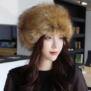 panaji フォックスファー リアルファー　ロシアン帽 帽子 フォックスファー レディース 毛皮帽子 耳キャップ ポンポン