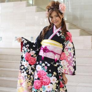 振袖 レンタル 成人式 松田聖子 正絹振袖フルセット20点「白 赤 バラ