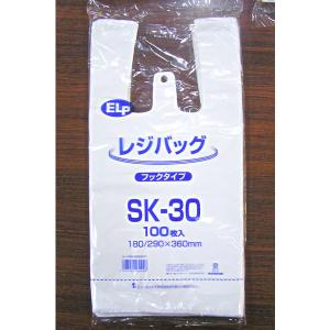 レジ袋 レジバッグ フックタイプ SK-30 白色 100枚/袋 18/29×36cm − ヘイコー