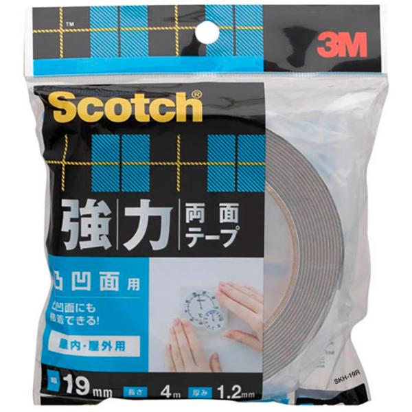 スコッチ 強力両面テープ　凸凹面用 SKH19R 19×4m