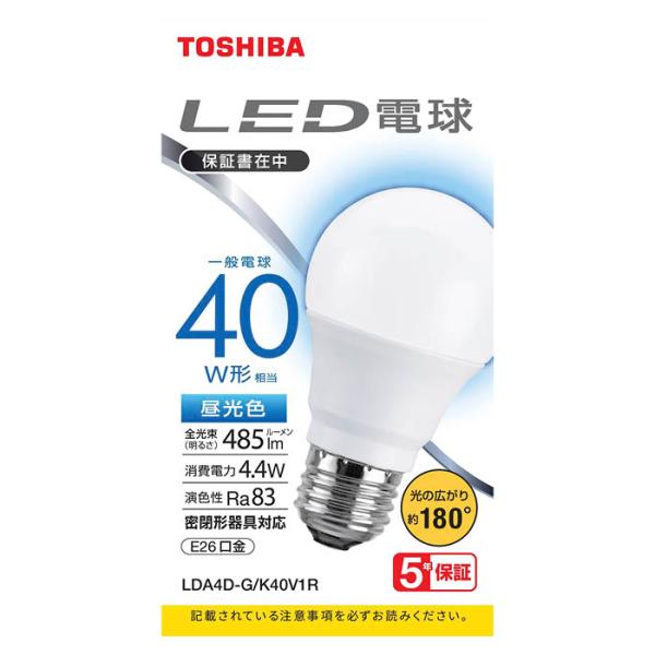 東芝 東芝LED広配光40W形昼光色 LDA4D-G/K40V1R