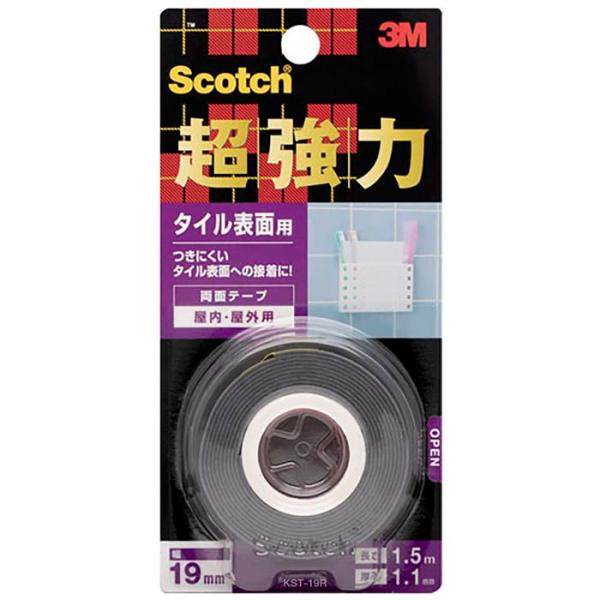 スコッチ 強力両面テープ　タイル表面用 KST19R 19×1.5m