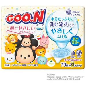 大王製紙 ホーム＆パーソナルケア グーン 肌にやさしいおしりふき 70枚 3P