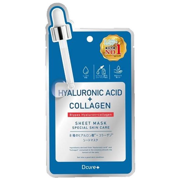 Dcure+ ディーキュア フェイスマスク HYALURONIC ACID + COLLAGEN 8...