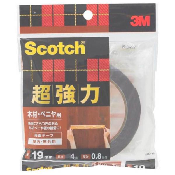 3M 3M超強力両面テープ 木材・ベニヤ用 SMZ−19R 19x4.0m