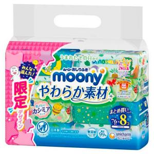 ユニ・チャーム ムーニー おしりふき やわらか素材 詰替 76枚8P