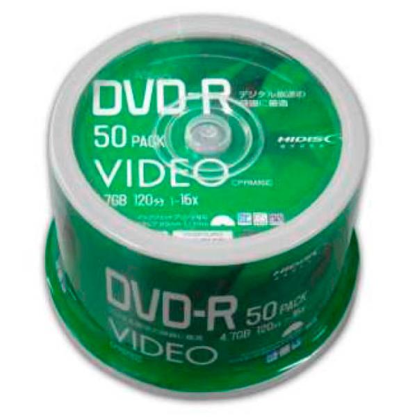 HIDISC 録画用DVD−Rスピンドル50P VVVDR12JP50