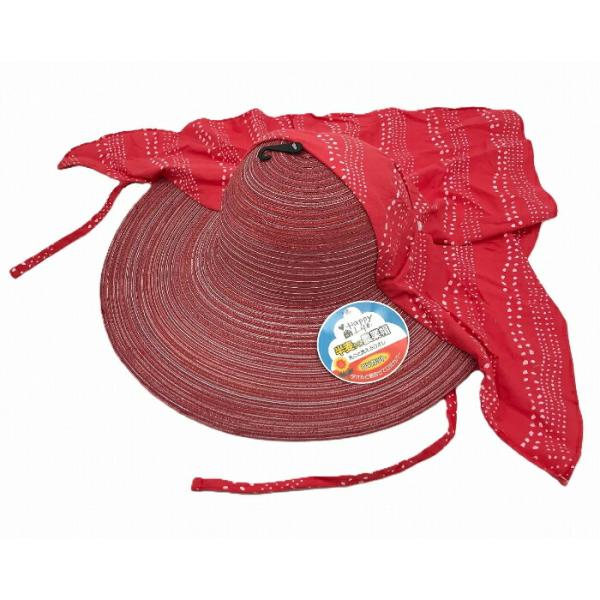 農園帽半麦タイプ 赤 J761R