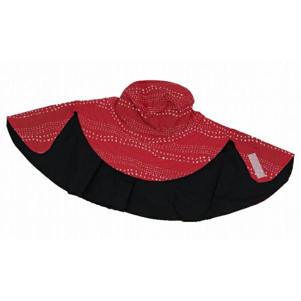 農園帽リバーシブル 赤 J205R