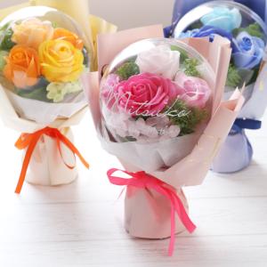 母の日 花 ソープフラワー ブーケ 花束 アクリルバルーンバルーン おしゃれ プレゼント ギフト 退職祝い 薔薇  名入れ アクリルバルーンブーケ｜ココロを贈る 名入れギフトOkulu