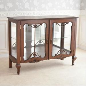 アンティーク調 ケビント 医療棚 ドクターキャビネット 全面ガラス