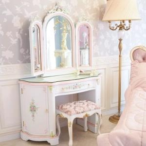 東海家具工業 ドレッサー スツール 東海家具 アンティークホワイト 白