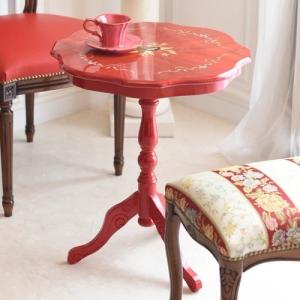 ティーテーブル イタリア ホワイト＆ナチュラル 象嵌 カフェテーブル ティーテーブル イタリア ナチュラル/ホワイト 象嵌 カフェテーブル