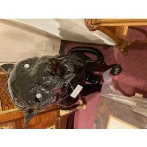 ブラックパンサーの置物 イタリア製 パンサーのオブジェ 黒ひょう 黒