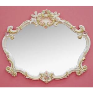 ロココ調 ミラー 鏡 壁掛け 直輸入 姫家具 ロココ ヨーロピアン