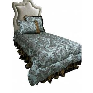 注意；１万円以上で送料無料　モダンアンティーク調ジェニファーテイラー☆ベッドカバーセットブルー（シングル）Carlisle　カーライル