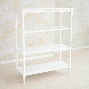 4段 アイアンラック シェルフ ホワイト アイアンシェルフ 飾り棚