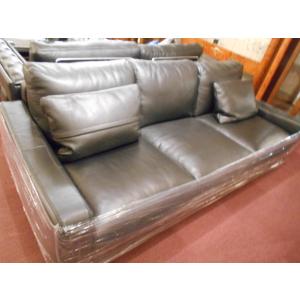 イタリア輸入アンティーク調バロック調ゴシック調ブラックハイバック本革総張りコーナーソファ　