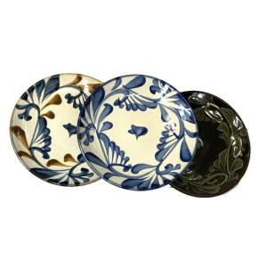 宮城須美子 やちむん 魚紋 器 皿 そば器 琉球 ∠UK1982 : スリフト