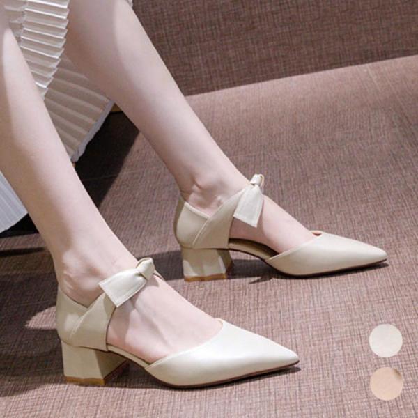 【特価】 パンプス 痛くない リボンパンプスヒール