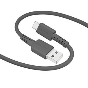 オウルテック しなやかで絡まないシリコンケーブル 急速充電データ転送対応 USB-A to USB-C MOT-SCBACG200-BK