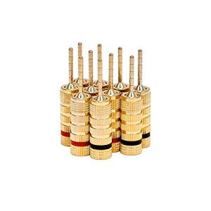 Monoprice Monoprice 5 PAIRS OF High-Quality Gold Plated Speaker Pin Plugs, Pin Screw Type