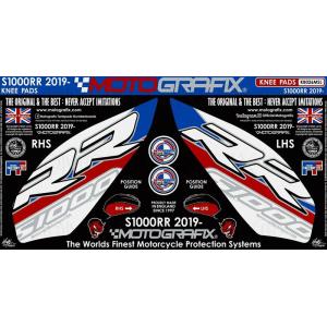 MOTO GRAFIX　KNEE BODY PAD　BMW　S1000RR(19-)　White with Black,Blue,Red&amp;Metallic Silver