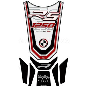 MOTO GRAFIX TANK PAD BMW R1250RS(19-22)White with Black, Red &amp; Metallic Silver